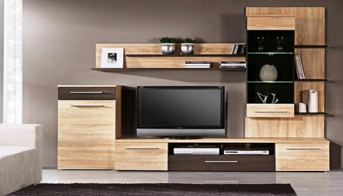 furnitur rak tv dari kayu palet