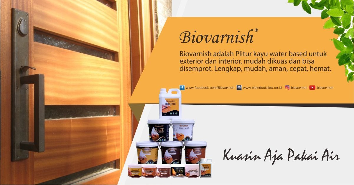 Plitur Kayu Serbaguna untuk Furniture Interior dan Eksterior - Biovarnish Plitur