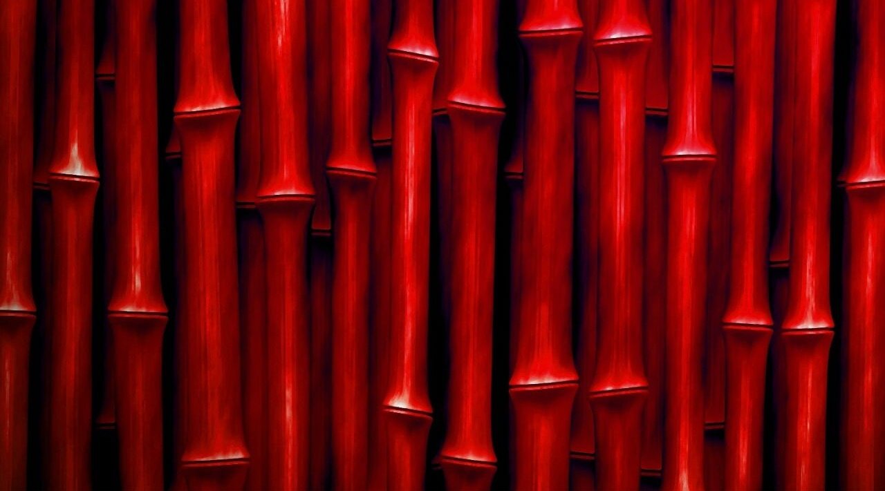 pintu bambu merah