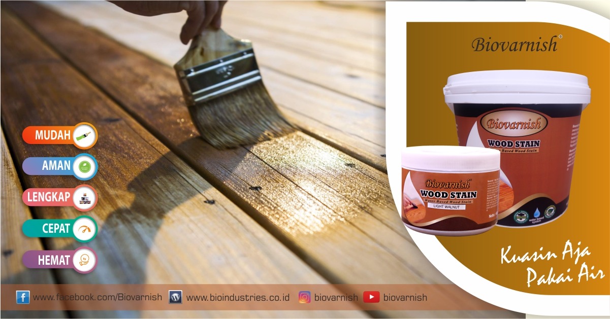 Teknik Aplikasi Pewarna Kayu Water Based Biovarnish Wood Stain Pada Dinding 4