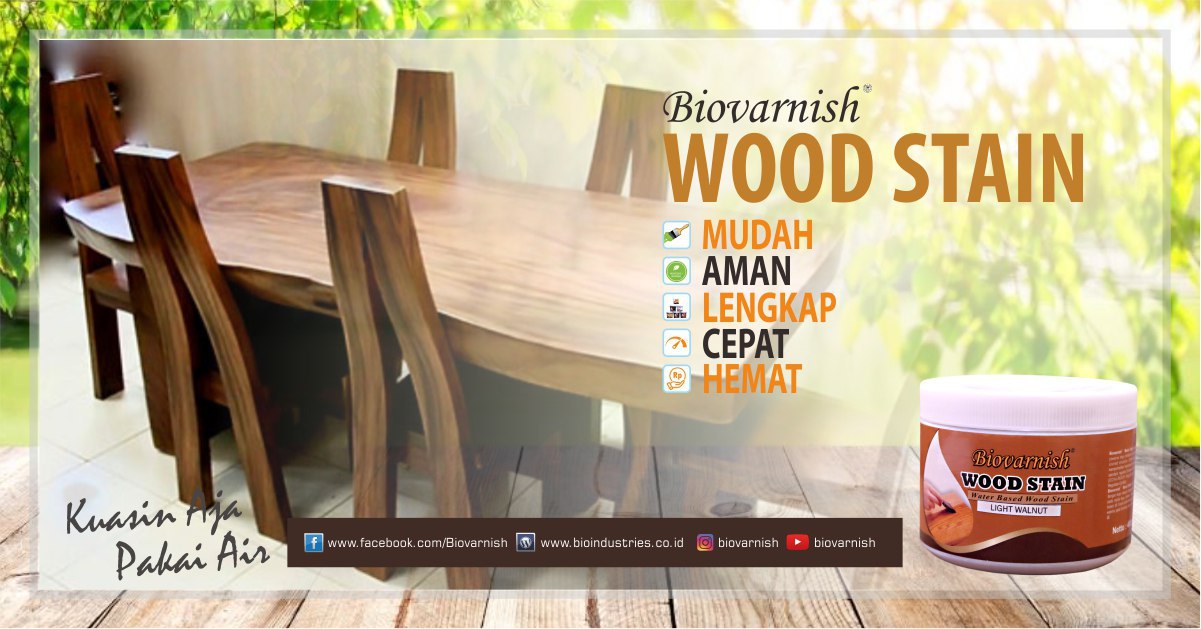 Meja Kayu Trembesi Menyamakan Warna Gubal dan Teras - cat kayu biovarnish wood stain
