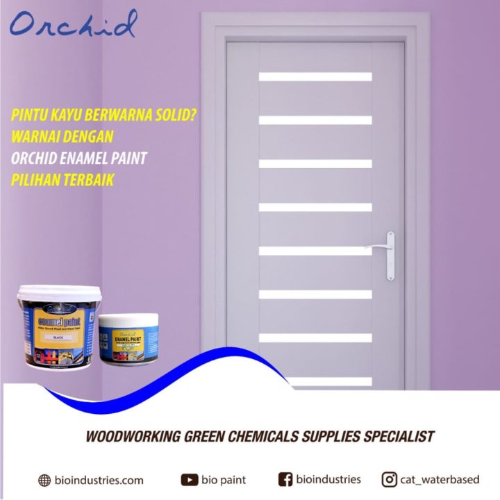 cat pintu warna solid orchid enamel