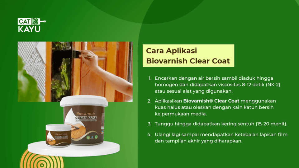 cara apliasi biovarnish clear coat
