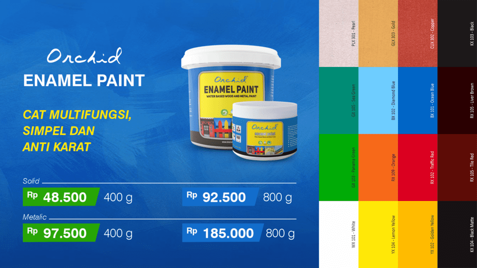 harga cat kayu dan besi orchid enamel paint