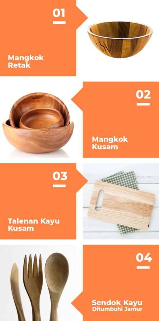 masalah utama pada peralatan makan kayu