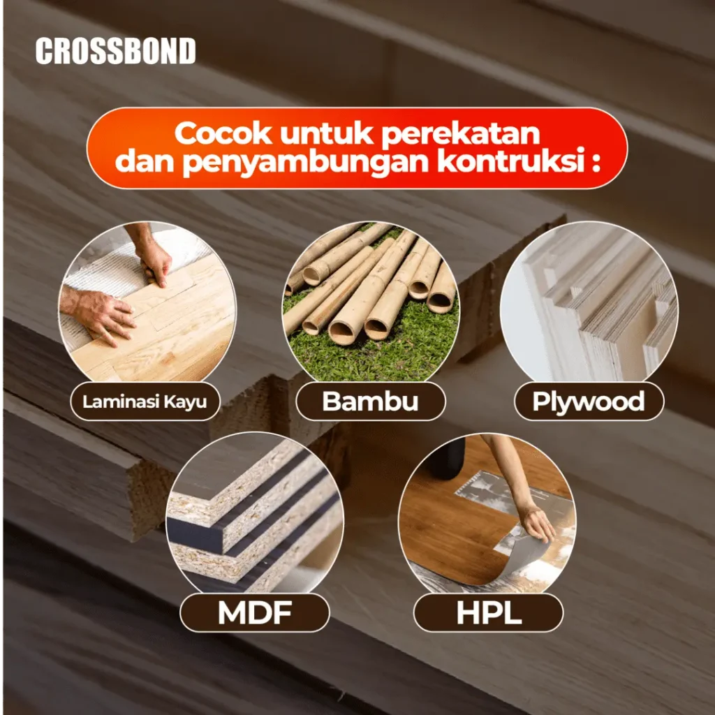 penggunaan lem kayu crossbond x4