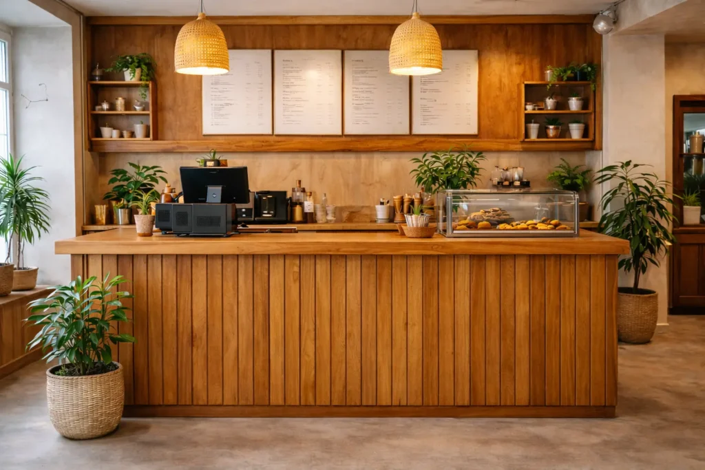 Counter Kasir Kayu cafe