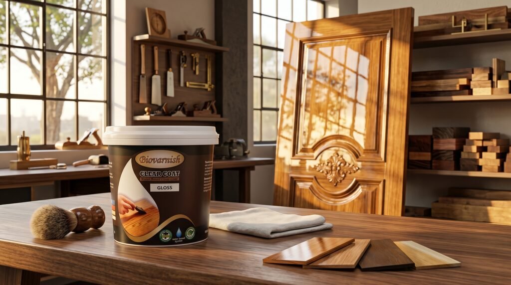 cara mengecat pintu kayu agar mengkilap dengan biovarnish clear coat