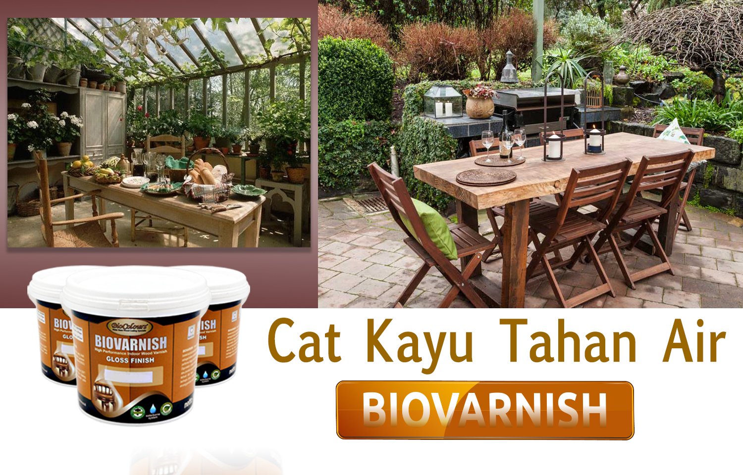 Cat Kayu  Tahan  Air  Untuk Finishing Furniture Teras